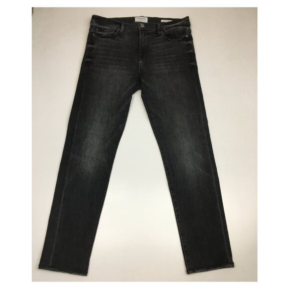 FRAME Hubbel St Wash JAGGER TRUE SKINNY 5 Pocket Logo Hardware Jeans